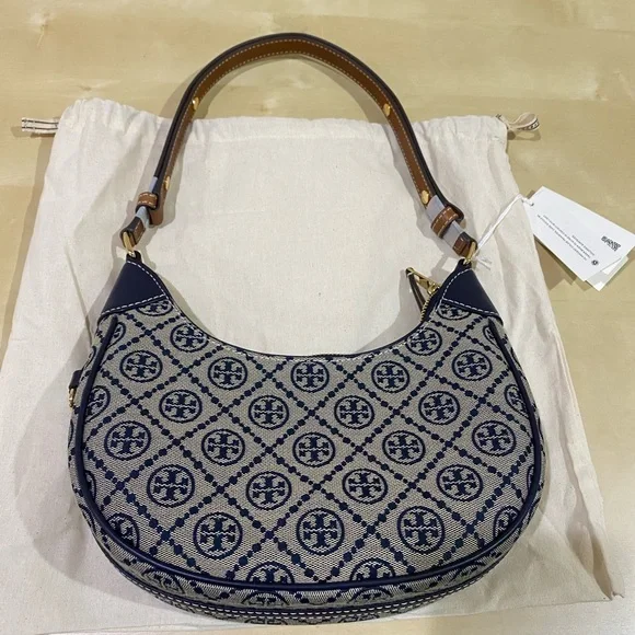 Tory Burch Blue and Tan Shoulder Bag - Picture 11 of 12